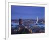 Rotterdam and Erasmus Bridge from Euromast Tower, Rotterdam, Holland-Michele Falzone-Framed Photographic Print