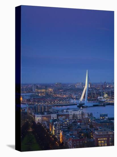 Rotterdam and Erasmus Bridge from Euromast Tower, Rotterdam, Holland-Michele Falzone-Stretched Canvas