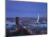 Rotterdam and Erasmus Bridge from Euromast Tower, Rotterdam, Holland-Michele Falzone-Mounted Photographic Print