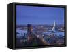 Rotterdam and Erasmus Bridge from Euromast Tower, Rotterdam, Holland-Michele Falzone-Framed Stretched Canvas