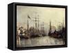 Rotterdam Harbour-Johan Barthold Jongkind-Framed Stretched Canvas