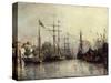 Rotterdam Harbour-Johan Barthold Jongkind-Stretched Canvas