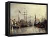 Rotterdam Harbour-Johan Barthold Jongkind-Framed Stretched Canvas