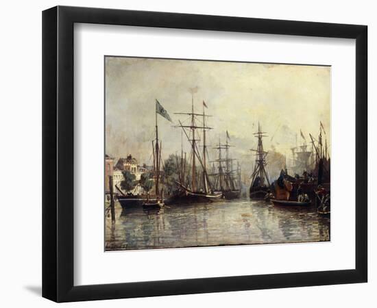 Rotterdam Harbour-Johan Barthold Jongkind-Framed Premium Giclee Print