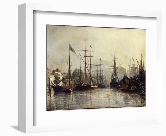 Rotterdam Harbour-Johan Barthold Jongkind-Framed Premium Giclee Print