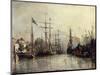 Rotterdam Harbour-Johan Barthold Jongkind-Mounted Premium Giclee Print