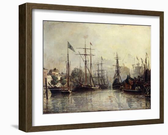 Rotterdam Harbour-Johan Barthold Jongkind-Framed Giclee Print