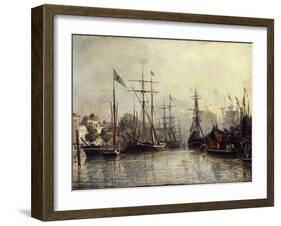 Rotterdam Harbour-Johan Barthold Jongkind-Framed Giclee Print