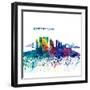 Rotterdam Holland Skyline Silhouette Impressionistic Splash-M. Bleichner-Framed Art Print