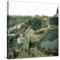 Rotterdam (Netherlands), the Leuvehaven and Scheepmakershaven Canals in 1883-Leon, Levy et Fils-Stretched Canvas