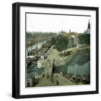 Rotterdam (Netherlands), the Leuvehaven and Scheepmakershaven Canals in 1883-Leon, Levy et Fils-Framed Photographic Print