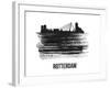 Rotterdam Skyline Brush Stroke - Black II-NaxArt-Framed Art Print