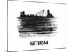 Rotterdam Skyline Brush Stroke - Black II-NaxArt-Mounted Art Print