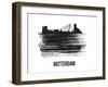 Rotterdam Skyline Brush Stroke - Black II-NaxArt-Framed Art Print