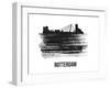 Rotterdam Skyline Brush Stroke - Black II-NaxArt-Framed Art Print