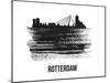 Rotterdam Skyline Brush Stroke - Black II-NaxArt-Mounted Art Print