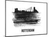 Rotterdam Skyline Brush Stroke - Black II-NaxArt-Mounted Art Print