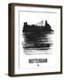 Rotterdam Skyline Brush Stroke - Black-NaxArt-Framed Art Print