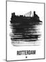 Rotterdam Skyline Brush Stroke - Black-NaxArt-Mounted Art Print