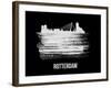 Rotterdam Skyline Brush Stroke - White-NaxArt-Framed Art Print