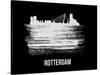 Rotterdam Skyline Brush Stroke - White-NaxArt-Stretched Canvas