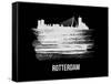 Rotterdam Skyline Brush Stroke - White-NaxArt-Framed Stretched Canvas