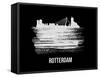 Rotterdam Skyline Brush Stroke - White-NaxArt-Framed Stretched Canvas