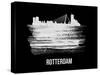 Rotterdam Skyline Brush Stroke - White-NaxArt-Stretched Canvas