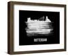 Rotterdam Skyline Brush Stroke - White-NaxArt-Framed Art Print