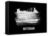 Rotterdam Skyline Brush Stroke - White-NaxArt-Framed Stretched Canvas