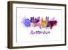 Rotterdam Skyline in Watercolor-paulrommer-Framed Art Print