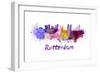 Rotterdam Skyline in Watercolor-paulrommer-Framed Art Print