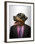 Rottweiler Dog Dressed Up As Formal Business Man-Nosnibor137-Framed Photographic Print