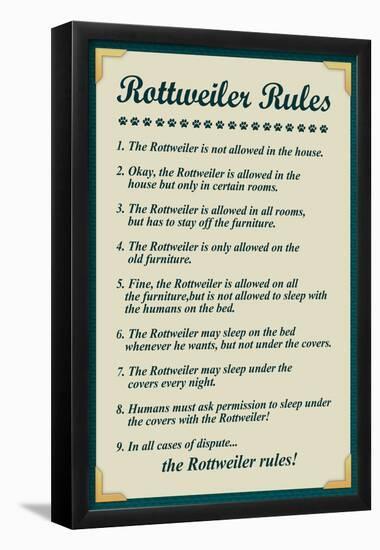 Rottweiler House Rules-null-Framed Poster