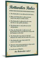 Rottweiler House Rules-null-Mounted Poster