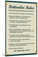 Rottweiler House Rules-null-Mounted Poster