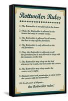 Rottweiler House Rules-null-Framed Stretched Canvas