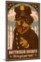 Rottweiler - Retro Security Ad-Lantern Press-Mounted Art Print