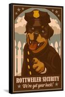 Rottweiler - Retro Security Ad-Lantern Press-Framed Stretched Canvas