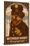 Rottweiler - Retro Security Ad-Lantern Press-Stretched Canvas