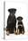 Rottweiler Sitting Next to Rottweiler Puppy-null-Stretched Canvas