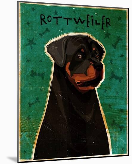 Rottweiler-John Golden-Mounted Art Print