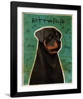 Rottweiler-John W^ Golden-Framed Art Print