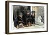 Rottweilers Sitting by Door-null-Framed Photographic Print