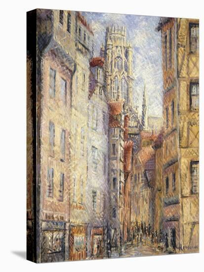 Rouen, a Street by the Church; Rouen, Rue Avec L'Eglise, C.1920-Gustave Loiseau-Stretched Canvas