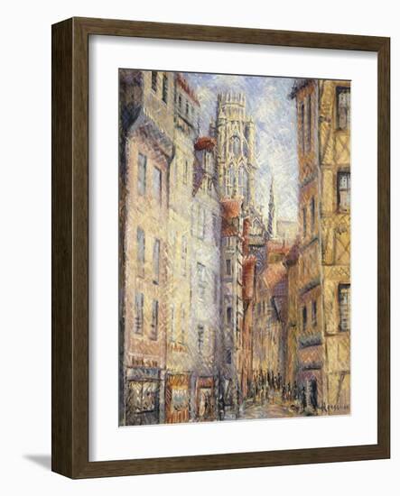 Rouen, a Street by the Church; Rouen, Rue Avec L'Eglise, C.1920-Gustave Loiseau-Framed Giclee Print