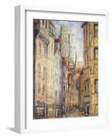 Rouen, a Street by the Church; Rouen, Rue Avec L'Eglise, C.1920-Gustave Loiseau-Framed Giclee Print