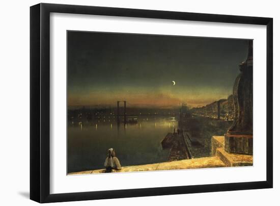 Rouen at Night from the Pont De Pierre, 1878-John Atkinson Grimshaw-Framed Giclee Print