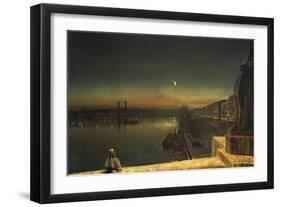 Rouen at Night from the Pont De Pierre, 1878-John Atkinson Grimshaw-Framed Giclee Print