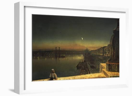 Rouen at Night from the Pont De Pierre, 1878-John Atkinson Grimshaw-Framed Giclee Print